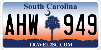 SC license plate AHW949