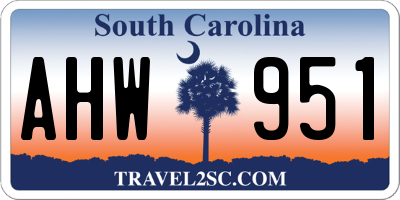 SC license plate AHW951