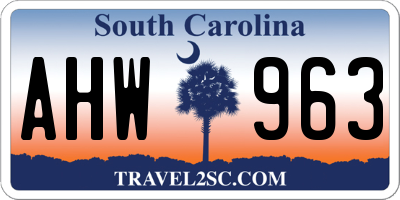 SC license plate AHW963