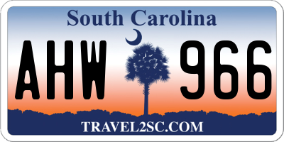 SC license plate AHW966