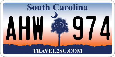 SC license plate AHW974