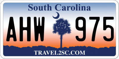 SC license plate AHW975