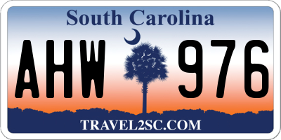 SC license plate AHW976