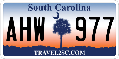 SC license plate AHW977