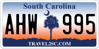 SC license plate AHW995