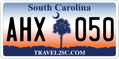 SC license plate AHX050