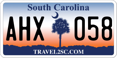 SC license plate AHX058