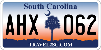SC license plate AHX062