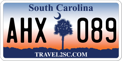 SC license plate AHX089