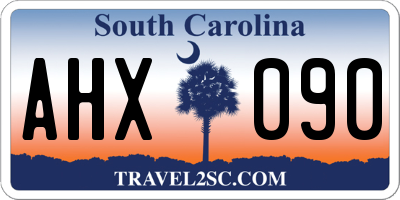 SC license plate AHX090