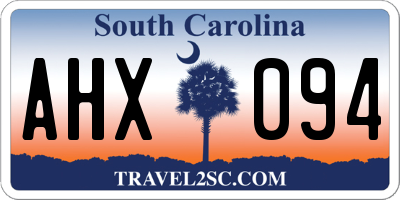 SC license plate AHX094