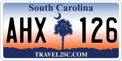 SC license plate AHX126