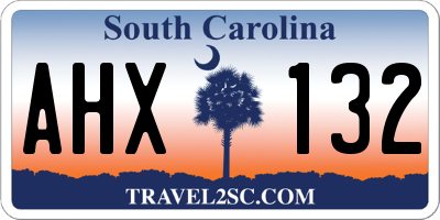 SC license plate AHX132