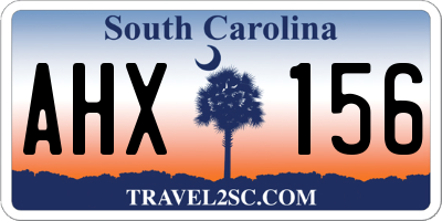 SC license plate AHX156