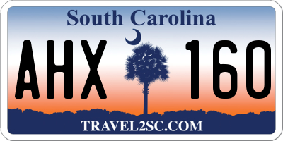 SC license plate AHX160