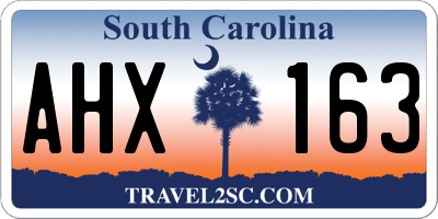 SC license plate AHX163
