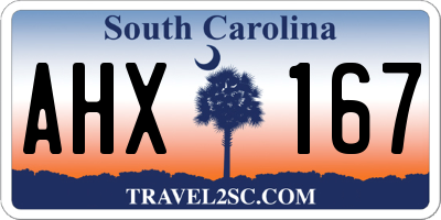 SC license plate AHX167