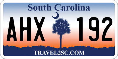 SC license plate AHX192