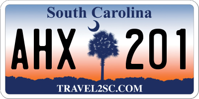 SC license plate AHX201