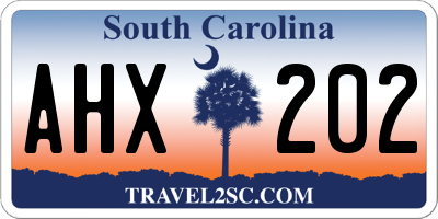 SC license plate AHX202