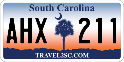 SC license plate AHX211