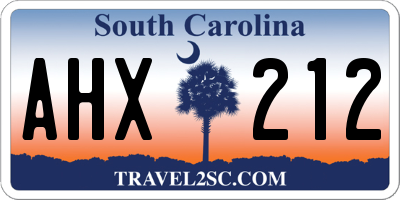 SC license plate AHX212