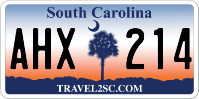SC license plate AHX214