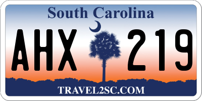 SC license plate AHX219