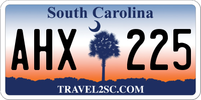 SC license plate AHX225