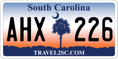 SC license plate AHX226