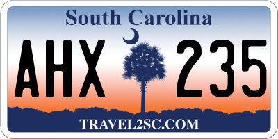 SC license plate AHX235