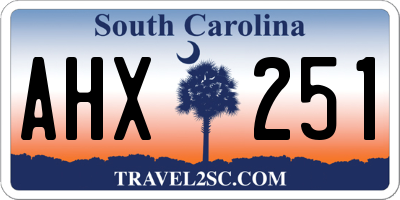 SC license plate AHX251
