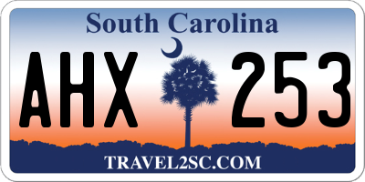 SC license plate AHX253
