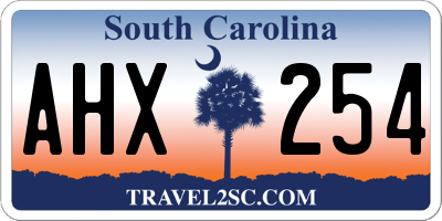SC license plate AHX254