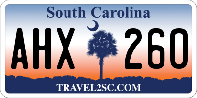 SC license plate AHX260