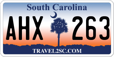 SC license plate AHX263