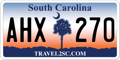 SC license plate AHX270