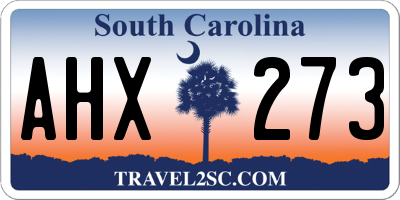 SC license plate AHX273