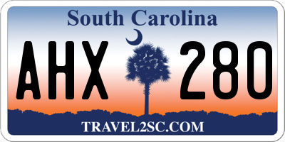 SC license plate AHX280