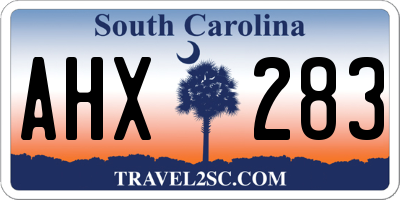 SC license plate AHX283