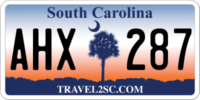 SC license plate AHX287