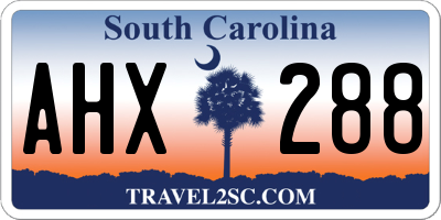 SC license plate AHX288