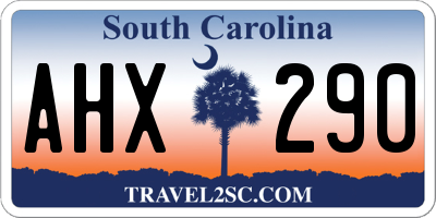 SC license plate AHX290