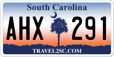 SC license plate AHX291