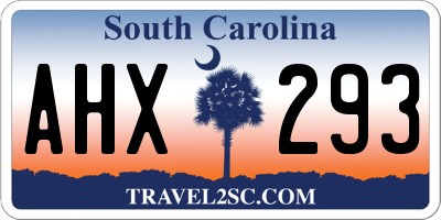 SC license plate AHX293