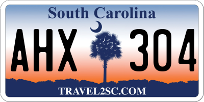 SC license plate AHX304