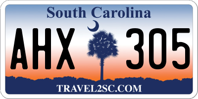 SC license plate AHX305