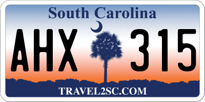 SC license plate AHX315