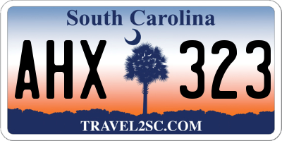 SC license plate AHX323
