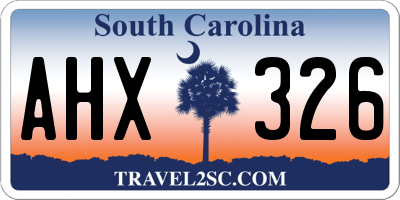 SC license plate AHX326